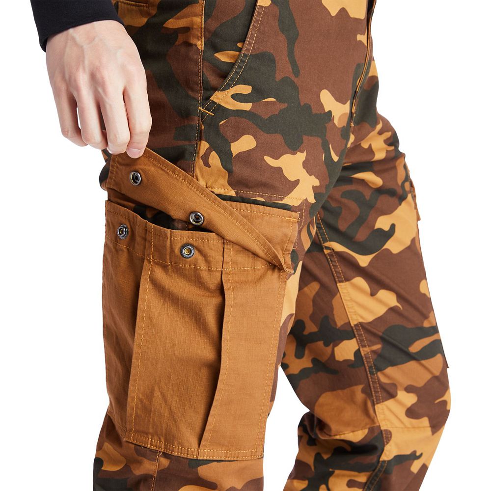 Pantalones Timberland Argentina Hombre - Lovell Lake Slim Tapered Camo Cargo - Marrones - ZGDBNV-258